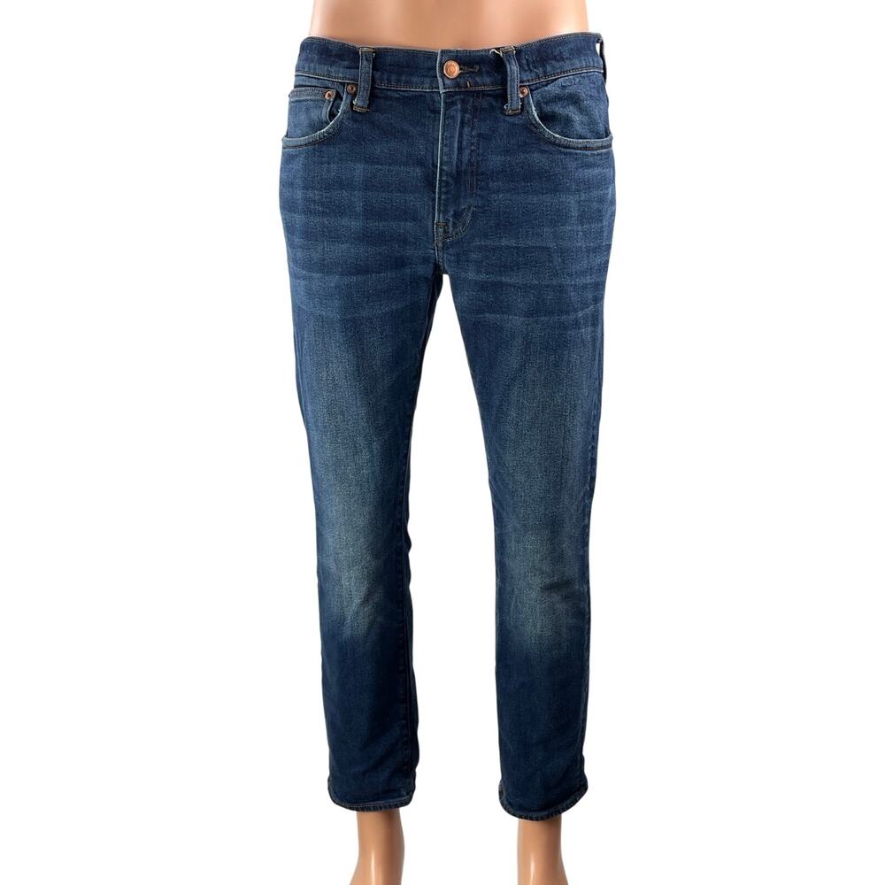 J.Crew Mens Blue High Waisted Medium Wash Slim Straight Leg Denim Jeans Pants 31